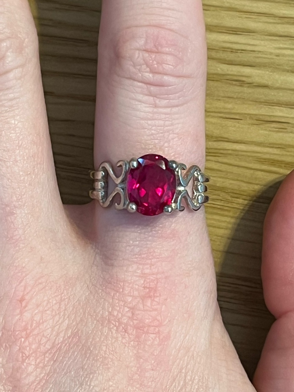 Vintage 925 Sterling Ruby Ring